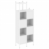 Loft Прямой стеллаж наборный VR.L-20 Белый бриллиант/Белый металл 862*446*2280