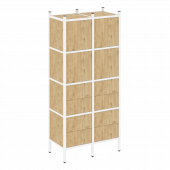 Loft Прямой стеллаж наборный VR.L-04 Тиквуд светлый/Белый металл 862*446*1869 Loft Прямой стеллаж наборный VR.L-04 Тиквуд светлый/Белый металл 862*446*1869