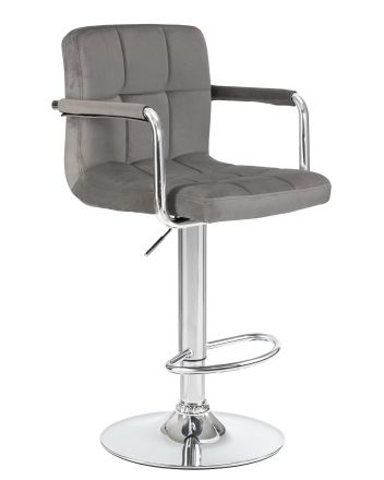 Стул барный DOBRIN KRUGER ARM, серый велюр (MJ9-75) Стул барный DOBRIN KRUGER ARM, серый велюр (MJ9-75)
