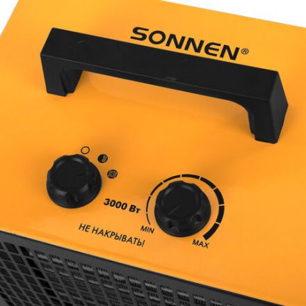 Тепловая пушка электрическая SONNEN PTC3001, 3000 Вт, керамический нагревательный элемент, 2 режима, 456206