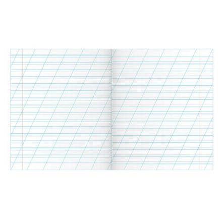 Тетрадь ЗЕЛЁНАЯ обложка 12 л., косая линия с полями, офсет, "ПЗБМ", 19971