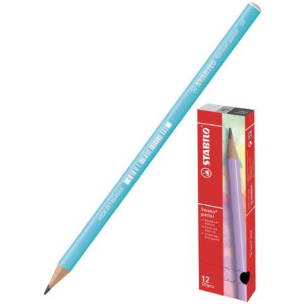 Карандаш чернографитный STABILO, 1 шт., "Schwan Pastel", HB, корпус пастельный голубой, 421/HB-6 Карандаш чернографитный STABILO, 1 шт., "Schwan Pastel", HB, корпус пастельный голубой, 421/HB-6
