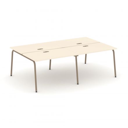 Estetica Рабочая станция на 4 места ES.D.RS-4.2-LK Сатин/Латте металл 2360*1500*750