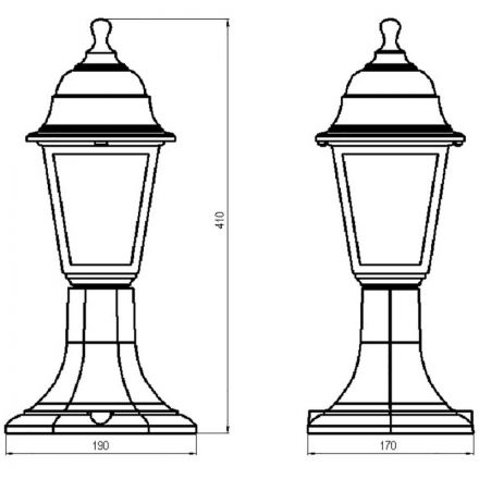 Светильник уличный НТУ 04-60-001 У1 Оскар, черный/стекло, 60Вт, IP44