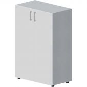 Шкаф INS средний закрытый, ручки - алюминий Титан/Белый OMMS562TIBL