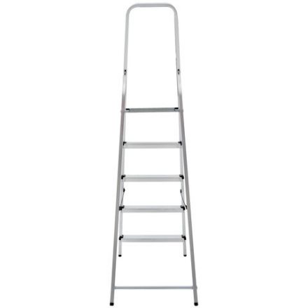 Стремянка алюминиевая 5 ступеней, высота площадки 1,04м, дуга безопасности 0,6м, площадка 26х26см, до 150кг, вес 4кг, НОВАЯ ВЫСОТА, 1110105