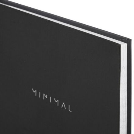 Блокнот А5 134х206 мм, 80 л., твёрдый, клетка, BRAUBERG "Minimal", черный, 116436