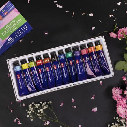 Акварель художественная в тубах НАБОР 12 цветов по 12 мл, BRAUBERG ART CLASSIC, 191764 Акварель художественная в тубах НАБОР 12 цветов по 12 мл, BRAUBERG ART CLASSIC, 191764