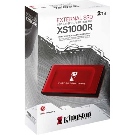 Портативный SSD Kingston External SSD XS1000R,2000GB, Type-C/A,USB 3.2,Red
