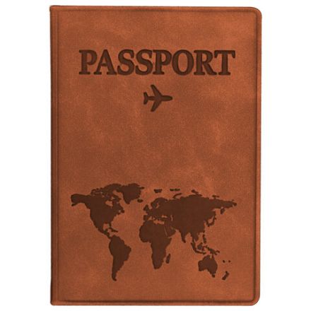 Обложка для паспорта "Passport Map", мягкая экокожа, коричневая, STAFF, 238876
