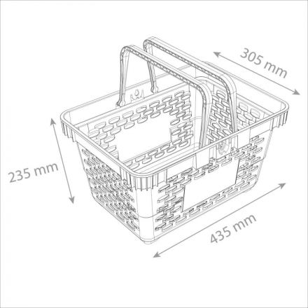 Корзина покупательская EVR_CLASSIC пластик., с 2-мя пл.ручками 20л., черный