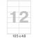 Этикетки самоклеящиеся ProMega label basic 105x48 мм A4 12 штук на листе белые (100 листов в упаковке)