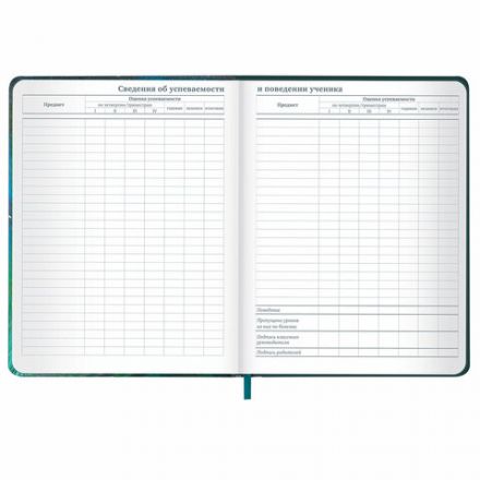 Дневник 1-11 класс 48 л., кожзам (твердая с поролоном), печать, резинка, конверт, BRAUBERG, "Мечты", 106949