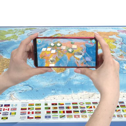 Карта мира политическая 157х107 см, 1:21,5М, с ламинацией, интерактивная, в тубусе, BRAUBERG, 112390