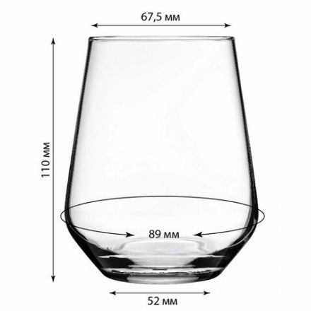 Стакан низкий, объем 425 мл, КОМПЛЕКТ 4 штуки, стекло, PASABAHCE "АЛЛЕГРА", фирменная подарочная упаковка, 41536