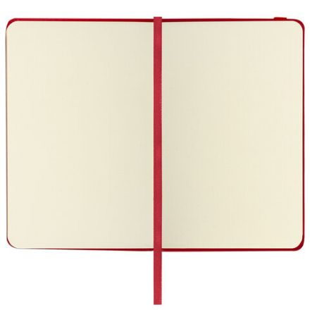 Скетчбук, слоновая кость 140 г/м2 90х140 мм, 80 л., КОЖЗАМ, резинка, BRAUBERG ART CLASSIC, красный, 113187