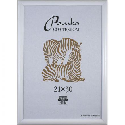 Рамка Зебра А4 21x30 см пластиковый багет 19 мм белая