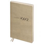 Ежедневник датированный 2026г., А6+, 176л., мягкий переплет, кожзам, BG "Waltz. Beige metallic", бежевый металлик, цветной срез