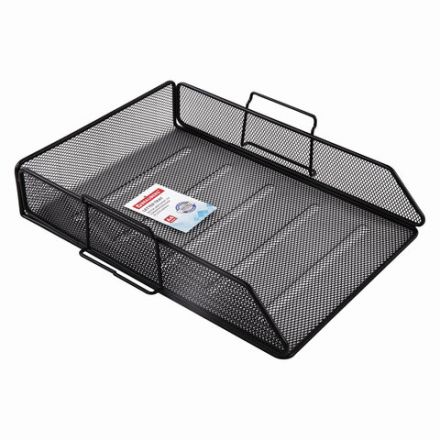 Лоток горизонтальный металлический для бумаг BRAUBERG "Germanium", А4 (260х337х77 мм), черный, 231954 Лоток горизонтальный металлический для бумаг BRAUBERG "Germanium", А4 (260х337х77 мм), черный, 231954