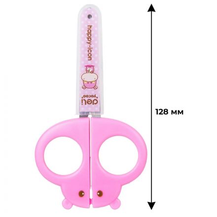 Ножницы детские 128мм Deli E6032, симметр.пласт.ручки,защитн.колп,розовый Ножницы детские 128мм Deli E6032, симметр.пласт.ручки,защитн.колп,розовый