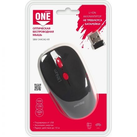 Мышь компьютерная Smartbuy ONE 344CAG черно-красная (SBM-344CAG-KR)