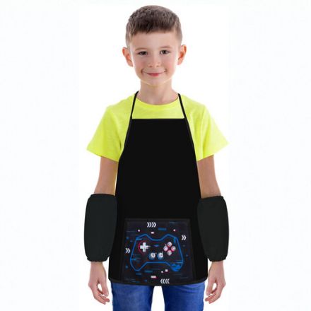 Фартук с нарукавниками для уроков труда ПИФАГОР, 1 карман, 46х54 см, "Lucky gamer", 273627
