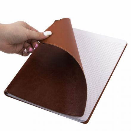 Тетрадь БОЛЬШОЙ ФОРМАТ (200x252 мм) В5, BRAUBERG "Office PRO", под кожу, гребень, клетка, 80 л., коричневый, 111047 Тетрадь БОЛЬШОЙ ФОРМАТ (200x252 мм) В5, BRAUBERG "Office PRO", под кожу, гребень, клетка, 80 л., коричневый, 111047