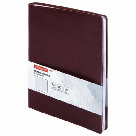 Тетрадь БОЛЬШОЙ ФОРМАТ (200x252 мм) В5, BRAUBERG "Office PRO", под кожу, гребень, клетка, 80 л., коричневый, 111047 Тетрадь БОЛЬШОЙ ФОРМАТ (200x252 мм) В5, BRAUBERG "Office PRO", под кожу, гребень, клетка, 80 л., коричневый, 111047