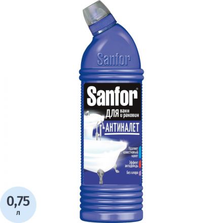 Средство для сантехники Sanfor для ванн лимонная свежесть 750 гр