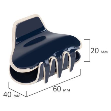 Краб для волос 6 см, темно-синий, MONTE VITA (МОНТЕ ВИТА), 457022