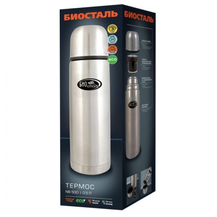 Термос БИОСТАЛЬ с узкой горловиной, 0.5 л. NB-500