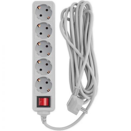 Сетевой фильтр PC Pet AP01006-5-G 5м (5 розеток) серый (пакет) Сетевой фильтр PC Pet AP01006-5-G 5м (5 розеток) серый (пакет)