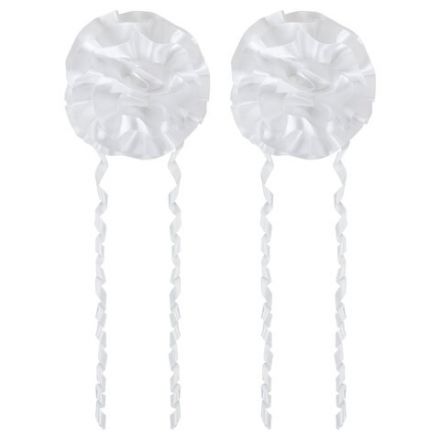 Банты для волос НАБОР 2 шт., 10 см на резинке, белый, АССОРТИ, MONTE VITA (МОНТЕ ВИТА), 457122