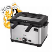 Фритюрница KITFORT KT-6240, 2000 Вт, объем 4,8 л, регулировка 130-190 °С, 3 корзинки, черная/серебристая, КТ-6240 Фритюрница KITFORT KT-6240, 2000 Вт, объем 4,8 л, регулировка 130-190 °С, 3 корзинки, черная/серебристая, КТ-6240