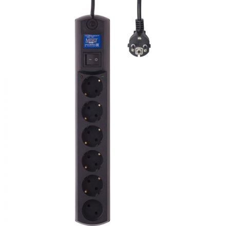 Сетевой фильтр Most HV6 6р/2м черный (коробка) НV6-Ч 2М