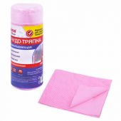 Салфетка протирочная 3D-СУПЕРВПИТЫВАЮЩАЯ PVA-замша 43x32 см, в тубе, розовая, LAIMA HOME, 609973