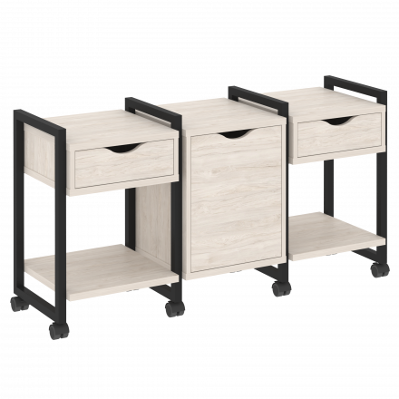 Loft Тумба на колесных опорах наборная. Вариант №6 VR.L-TN-6.K Денвер светлый/Чёрный металл 1440*460*767 Loft Тумба на колесных опорах наборная. Вариант №6 VR.L-TN-6.K Денвер светлый/Чёрный металл 1440*460*767