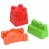 Формочки для песка "Крепость", набор 3 шт, размер единицы 9,5x8,5x2 см, НОРДПЛАСТ, 81