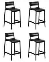 Набор 4 шт Стул полубарный DOBRIN NESSA, черный (B-03)