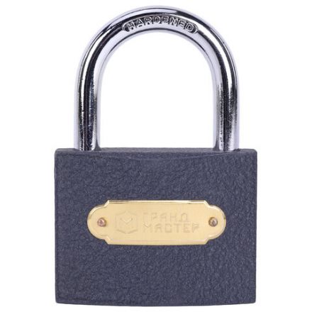 Замок навесной чугунный "Стандарт", ширина 75 мм, английский, 3 ключа, ГРАНДМАСТЕР, 671294 Замок навесной чугунный "Стандарт", ширина 75 мм, английский, 3 ключа, ГРАНДМАСТЕР, 671294