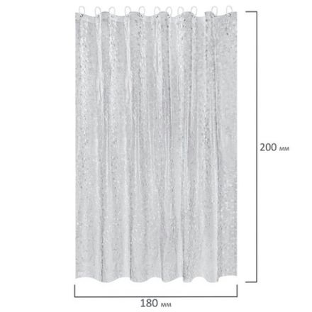 Шторка для ванной EVA, 180х200 см, кольца в комплекте, СЕРАЯ ЛЕДЯНАЯ СВЕЖЕСТЬ, PRIMILA (ПРИМИЛА), 700101