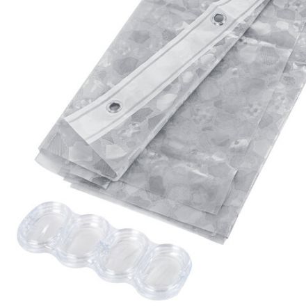 Шторка для ванной EVA, 180х200 см, кольца в комплекте, СЕРАЯ ЛЕДЯНАЯ СВЕЖЕСТЬ, PRIMILA (ПРИМИЛА), 700101