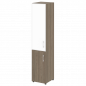 Yalta Шкаф узкий LT.SU-1.2 R (L) white Вяз/Стекло white 400*450*1987