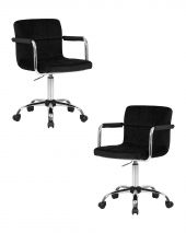 Набор 2 шт Офисное кресло для персонала DOBRIN TERRY, черный велюр (MJ9-101)