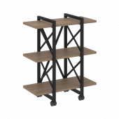 Loft Стеллаж на колесных опорах-3 полки VR.L-MST.K-3.4V Дуб аризона/Чёрный металл 800*400*968