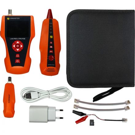 Тестер LANMASTER LAN-PRO-L/TPK-POE с измер.длины, трассировкой кабель.линий