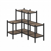 Loft Угловой внутренний стеллаж наборный VR.L-37 Дуб аризона/Чёрный металл 862*1278*1047