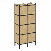 Loft Прямой стеллаж наборный VR.L-04 Тиквуд светлый/Чёрный металл 862*446*1869 Loft Прямой стеллаж наборный VR.L-04 Тиквуд светлый/Чёрный металл 862*446*1869