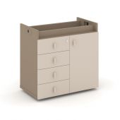 Estetica Тумба опорная - Фасад + ящики ES.TON-2 Латте/Капучино/Латте металл 750*406*725