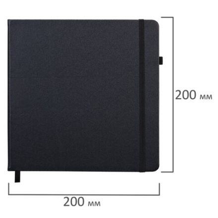 Скетчбук для смешанных техник MixMedia, 200 г/м2, 200х200 мм, 60 л., КОЖЗАМ, резинка, BRAUBERG ART CLASSIC, 116970